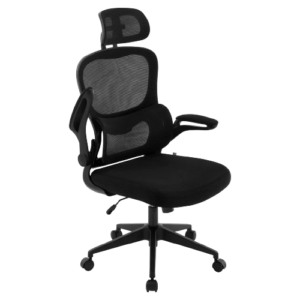 alt="Fauteuil de direction Molo noir en résille – confort ergonomique Tunisie" alt="Chaise Molo avec accoudoirs fixes et base chromée – design professionnel" alt="Dossier respirant et soutien lombaire – fauteuil Molo pour bureau"