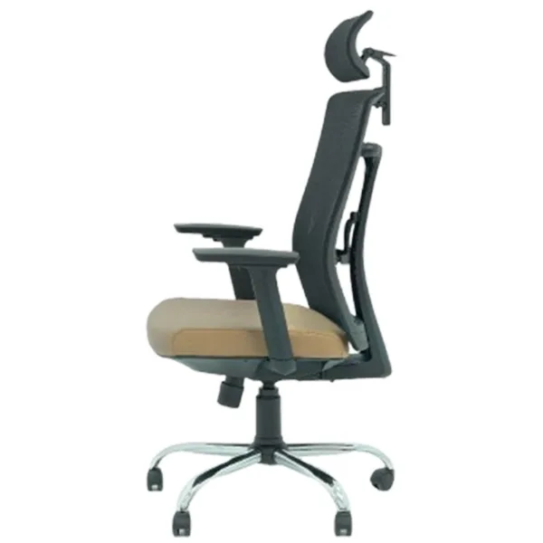 Chaise directeur Enjoy avec accoudoirs caramel & grège -Confort Ergonomique -Tunisie – Image 3
