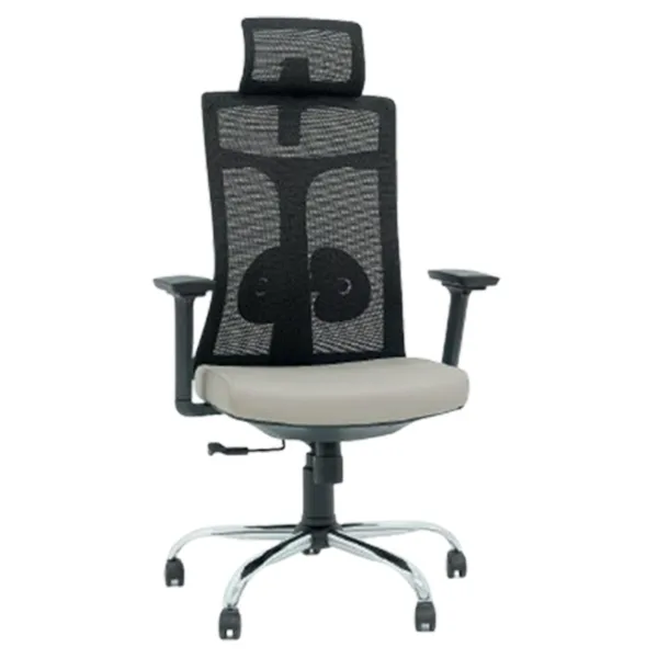 Chaise directeur Enjoy avec accoudoirs caramel & grège -Confort Ergonomique -Tunisie – Image 6