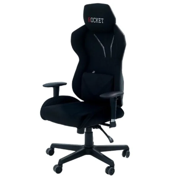 Chaise Gaming ROCKET Noir – Inclinable 180° avec Coussins Ergonomiques – Image 3