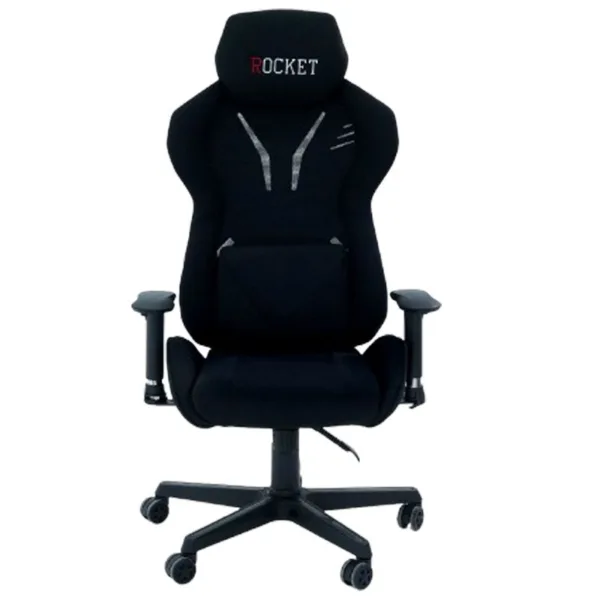 Chaise Gaming ROCKET Noir – Inclinable 180° avec Coussins Ergonomiques – Image 2