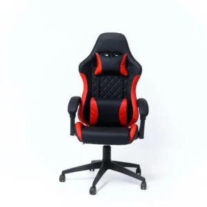 alt="Chaise de bureau gaming Eco Rouge idéale pour le jeu ou le travail"
