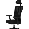Chaise  De Direction Marko Avec Accoudoirs & Repose Tête-Noir – Image 2