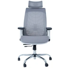 Chaise de direction Spider Base chromée Noir -Gris