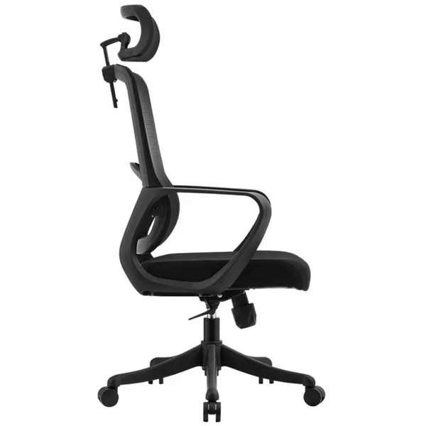 Chaise de Bureau Alba Ergonomique Noire avec Accoudoirs – Image 3