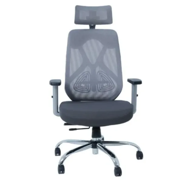 chaise de bureau ergonomique key couleur grise ou blanc avec dossier mesh